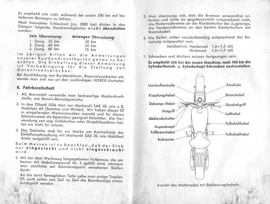 motoclub game - manuale horex